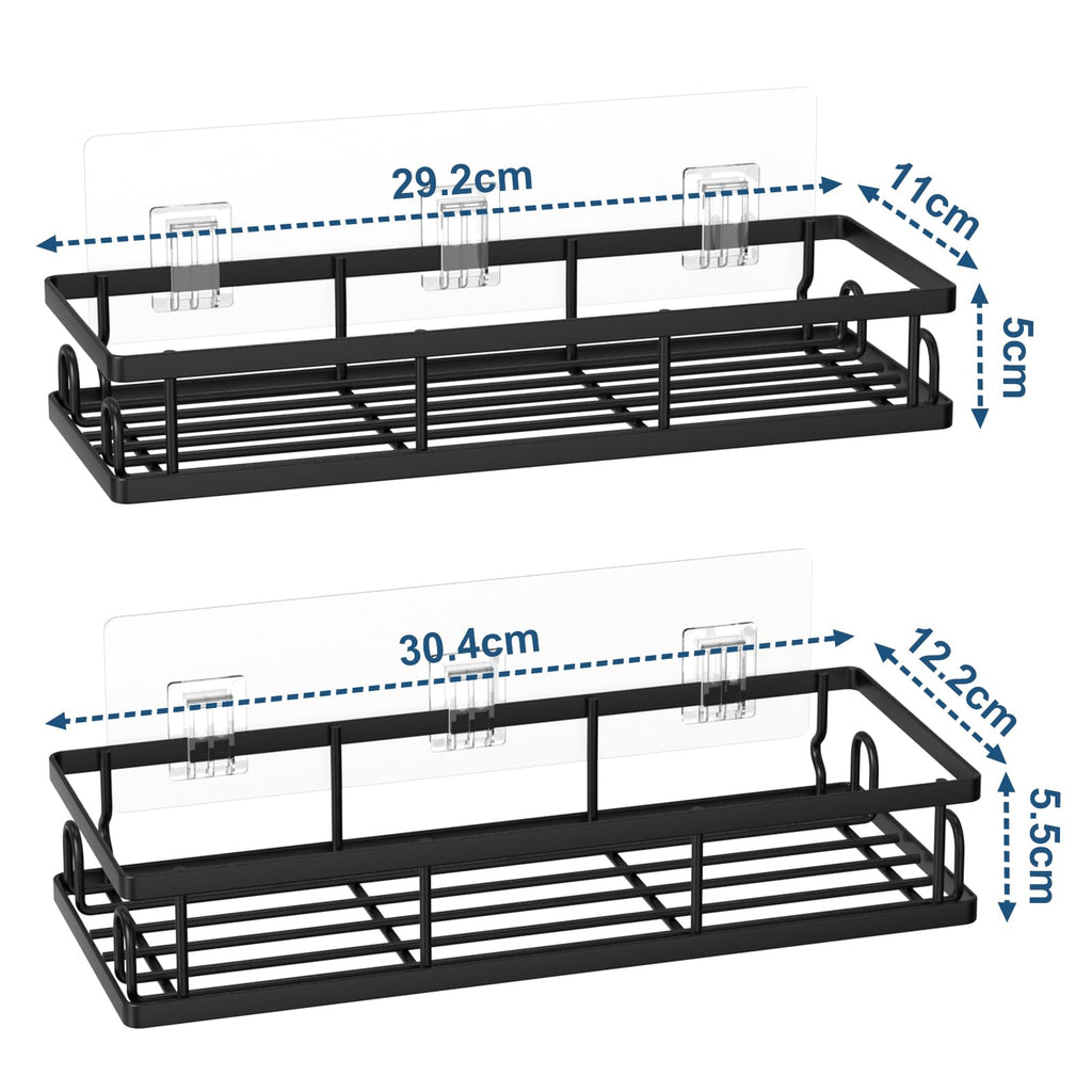 UUlioyer Shower Caddy, Shower Shelf No Drilling Black-2 Pack
