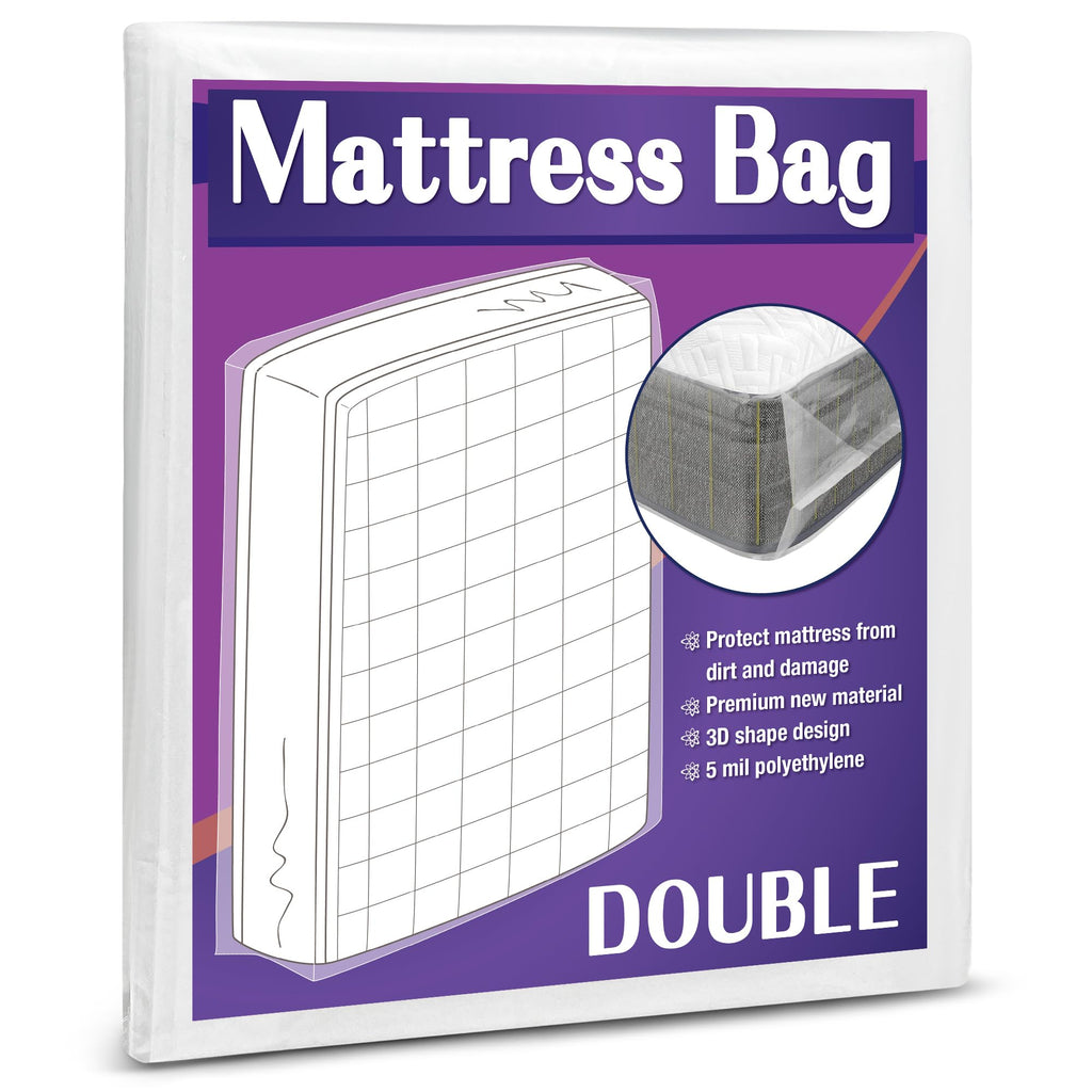 Mattress Bag for Moving and Storage, 5 Mil Heavy Duty Bed Mattress Cover, Mattress Protector Super Thick and Tear Resistant Double - image 1