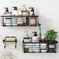 Oriware 3-Pack Adhesive Shower Caddy | SUS304 Stainless Steel Wall Organizer