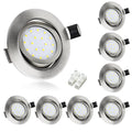 HiBay 8-Pack Ultra Slim LED Recessed Spotlights | Brushed Chrome Tilt Downlights