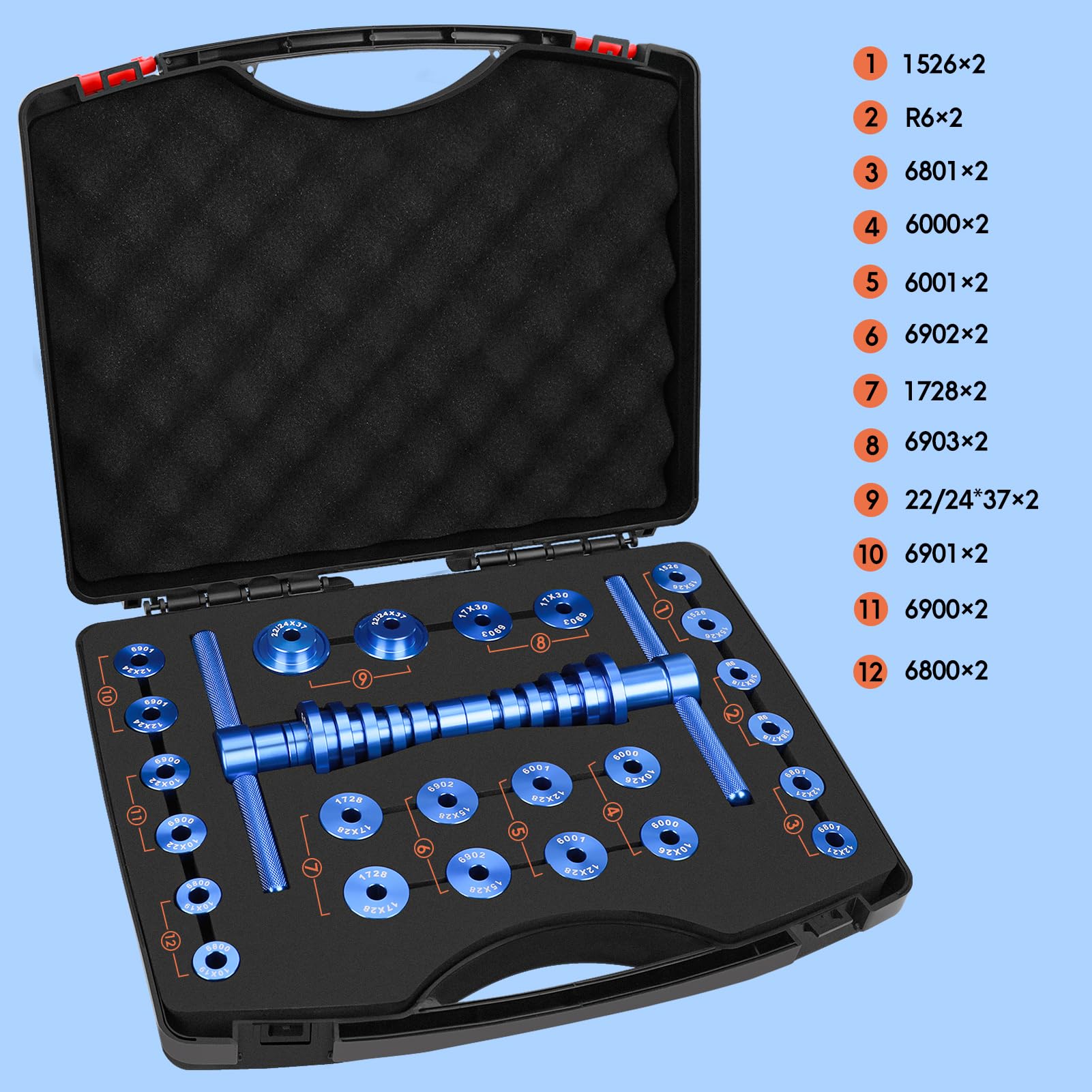 Wanocean Bicycle Bearing Press Set | Aluminum MTB Hub & BB Tool Kit