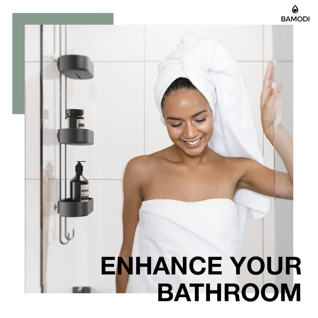Bamodi 3-Tier Hanging Shower Caddy – Adjustable Plastic Storage Organizer