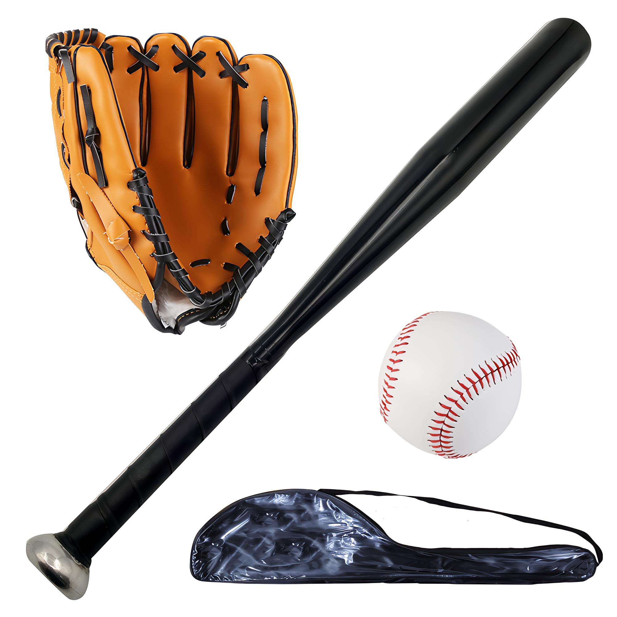 EASY BIG 25 Inch Aluminum Baseball Bat Set with Glove and Soft Balls