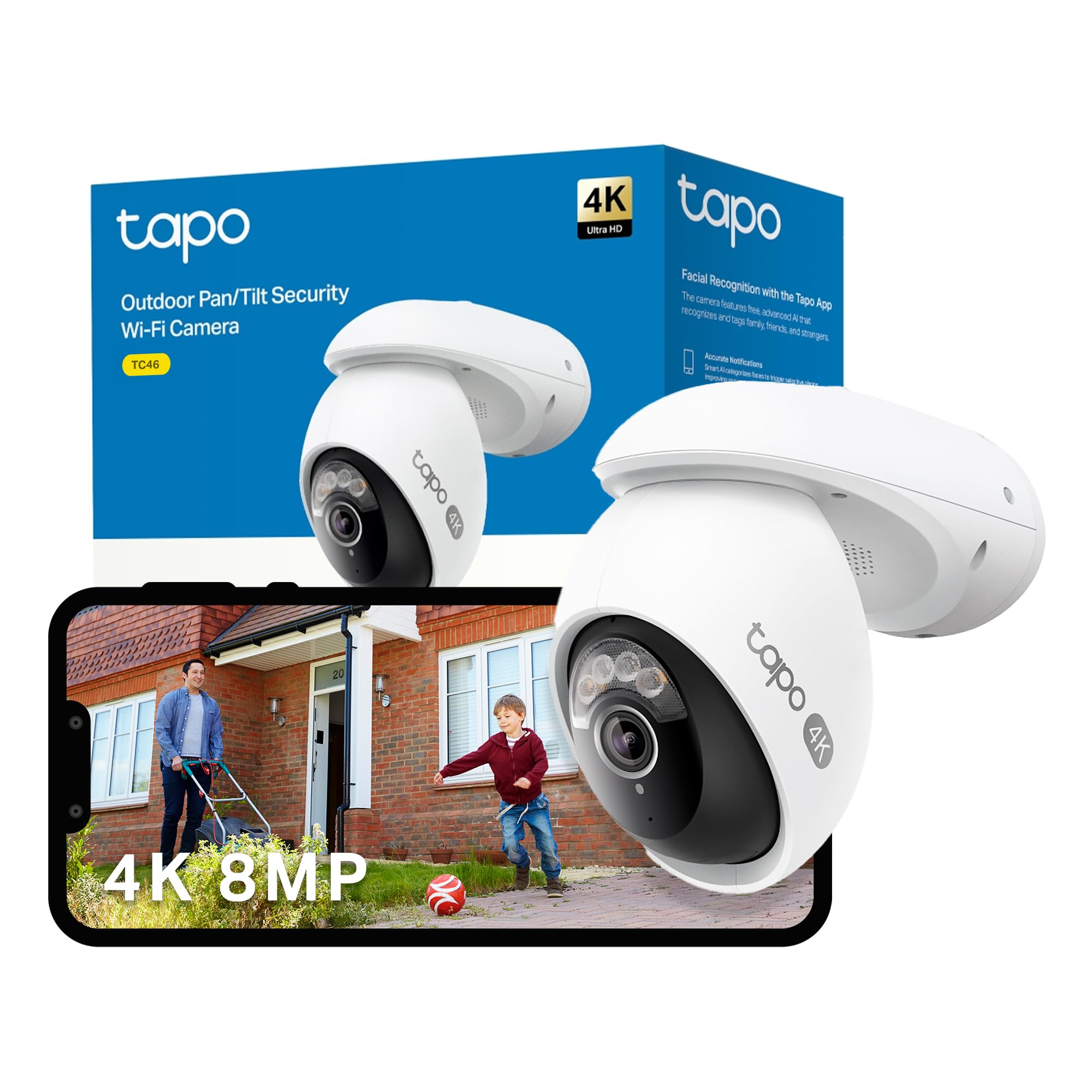 Tapo TC46 4K 8MP Outdoor Security Camera – Wired IP66 CCTV with AI