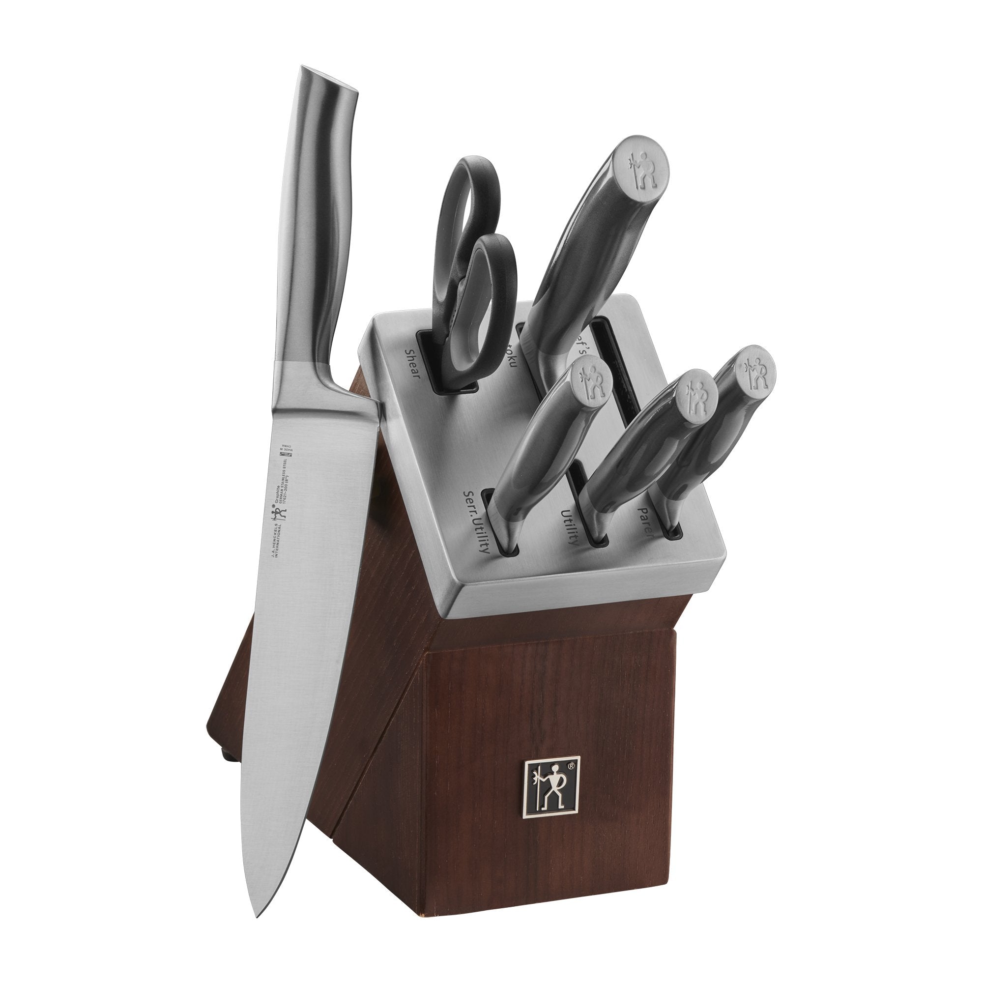 HENCKELS International Graphite 7-Piece Knife Block Set | Silver Steel