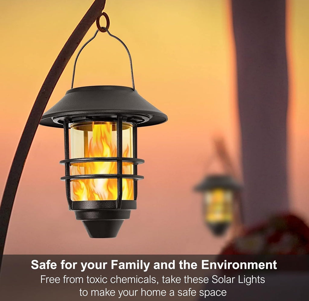 Hybec Argon Solar Wall Lantern – IP65 Waterproof Flame Effect Light