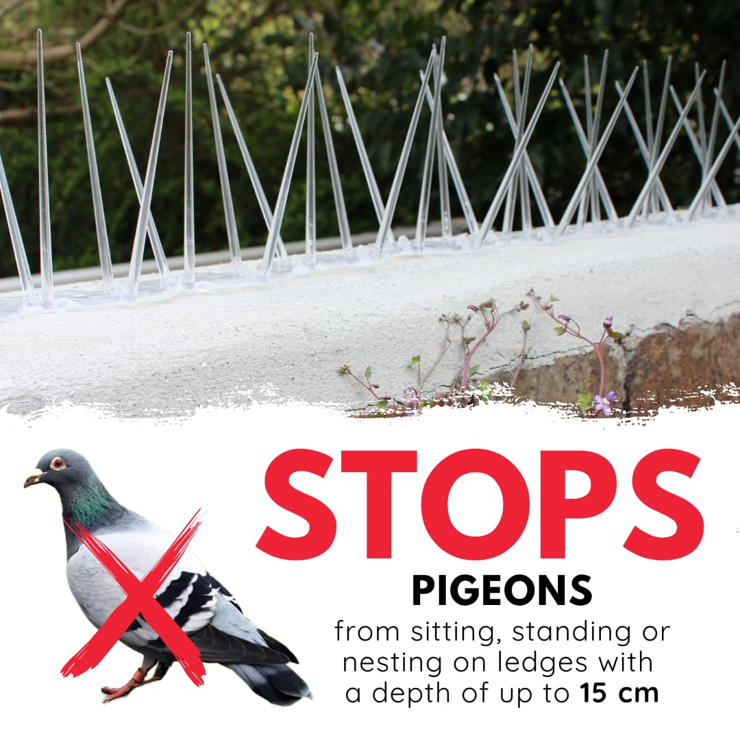 Defender Wide Plastic Bird Spikes | 5m Pigeon Deterrent with Silicone
