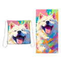 2-in-1 Beach Towel Backpack | Sand-Free Microfiber Dog Pattern
