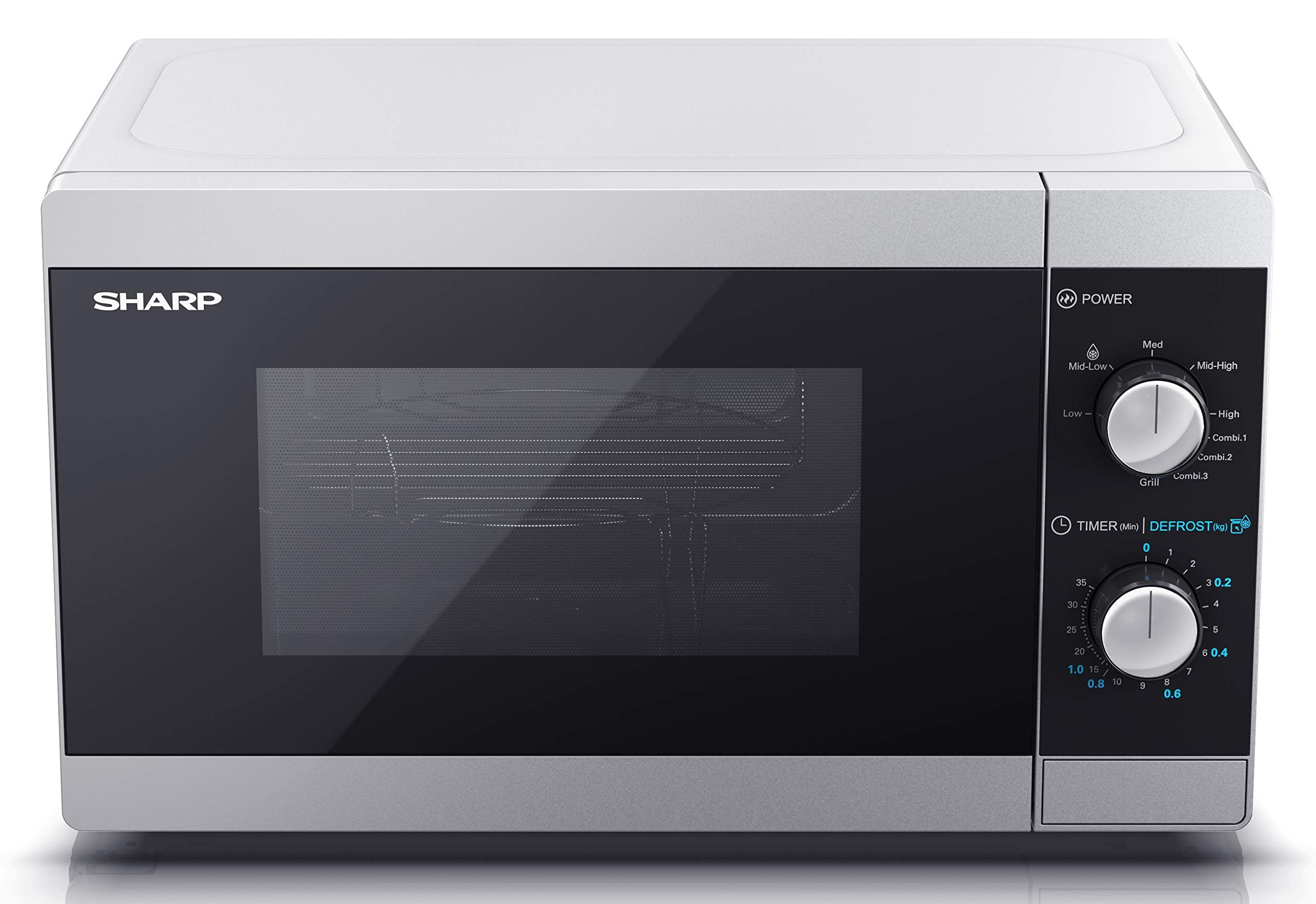 Sharp YC-MG01U-S 20L 800W Manual Microwave with 1000W Grill – Silver