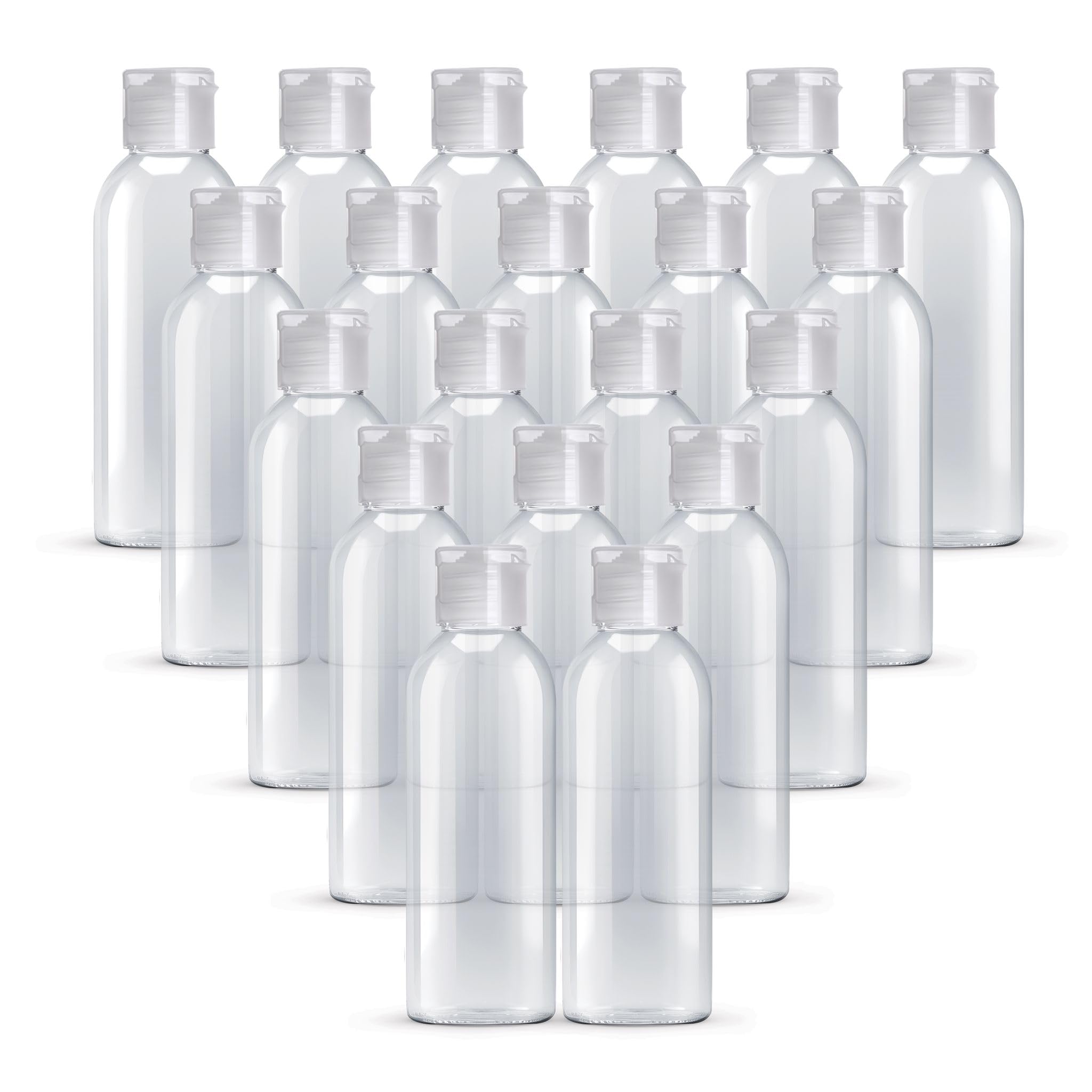Palm Safe 20-Pack 100ml Travel Bottles | Leakproof BPA Free Refillable PET