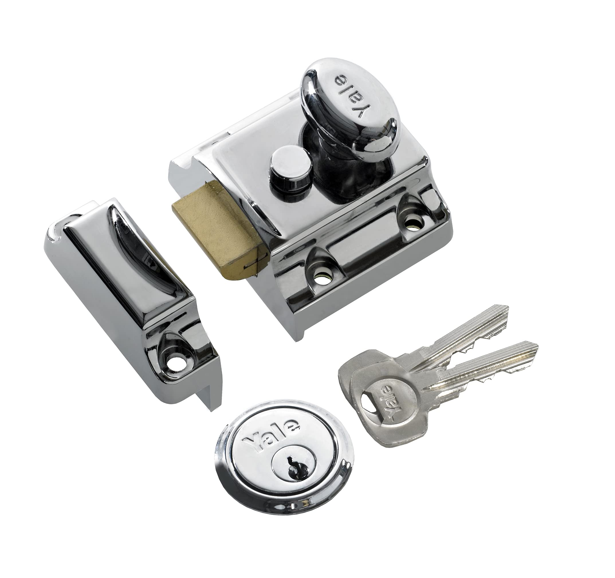 Yale 706 Traditional Nightlatch – Bright Nickel Rim Lock Security