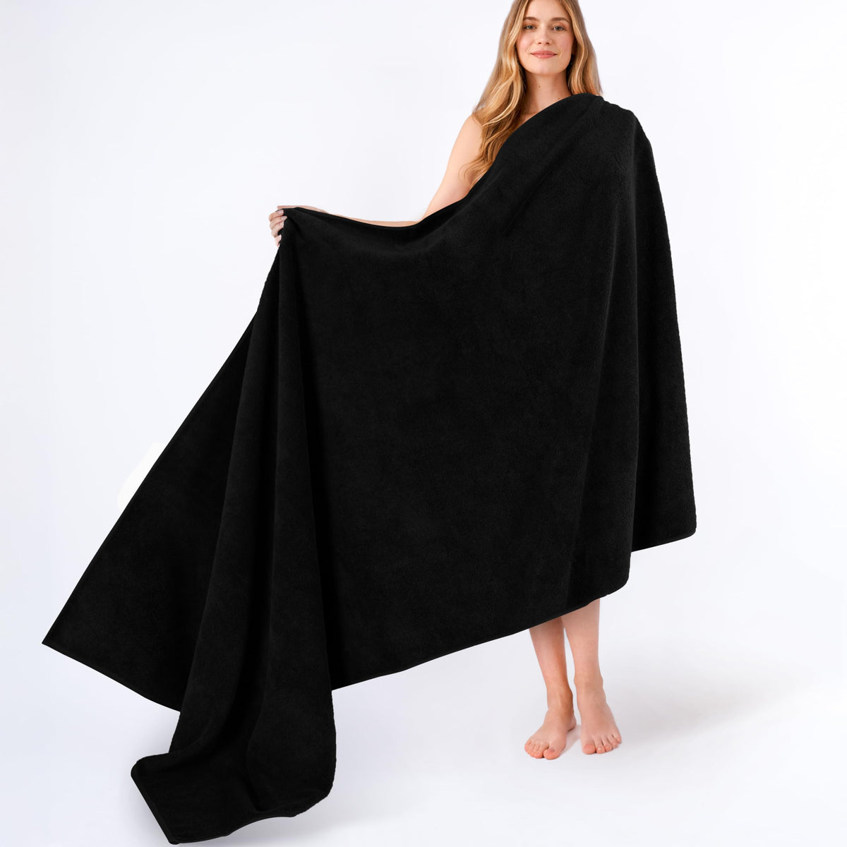 American Soft Linen Oversized Bath Sheet 40x80 Extra Large for Bathroom, 100% Cotton Turkish Jumbo Bathsheet Towels for Adults, Black Bath Sheet - image 1