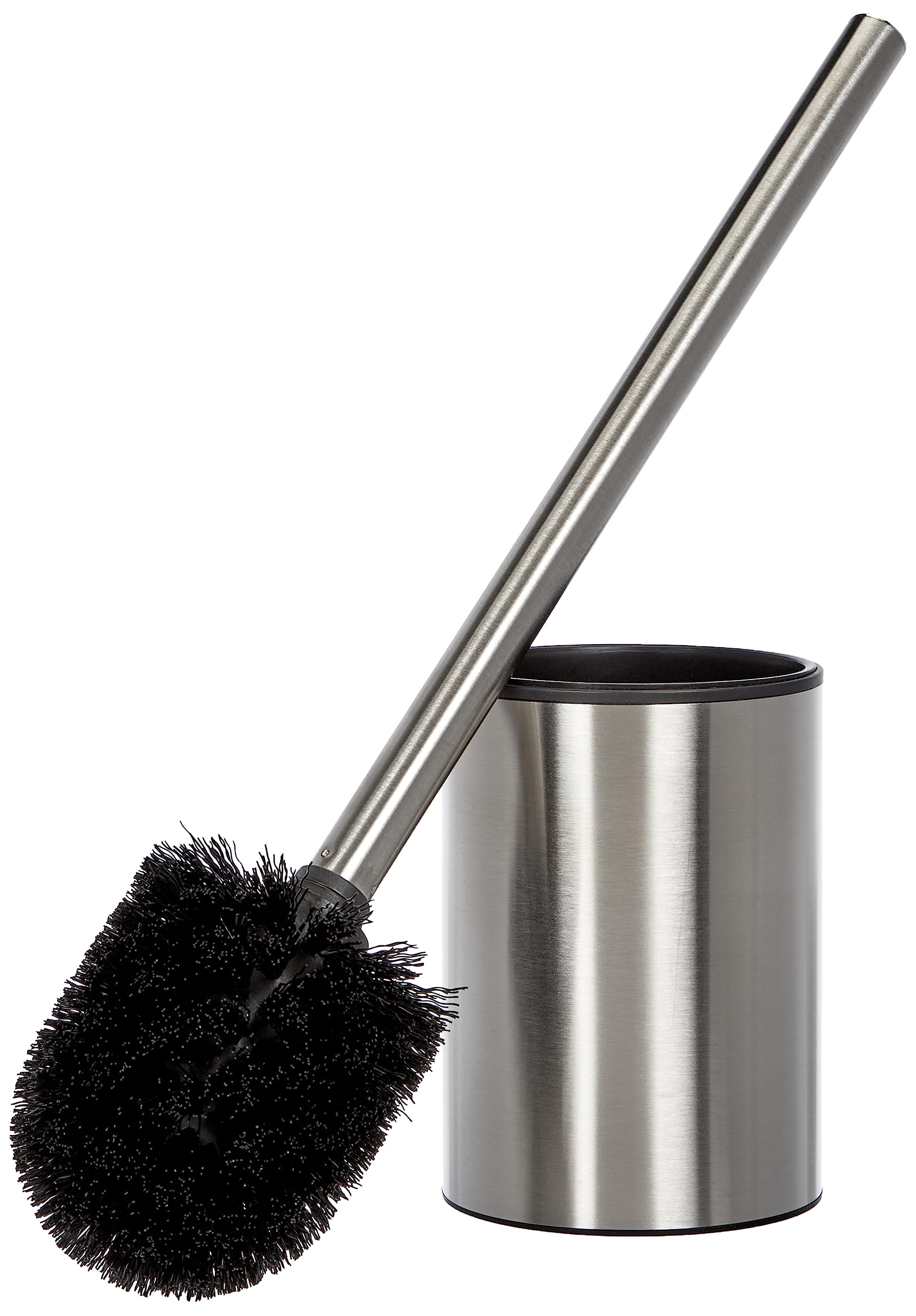 TATAY Stainless Steel Toilet Brush with Holder – Satin Metal Finish