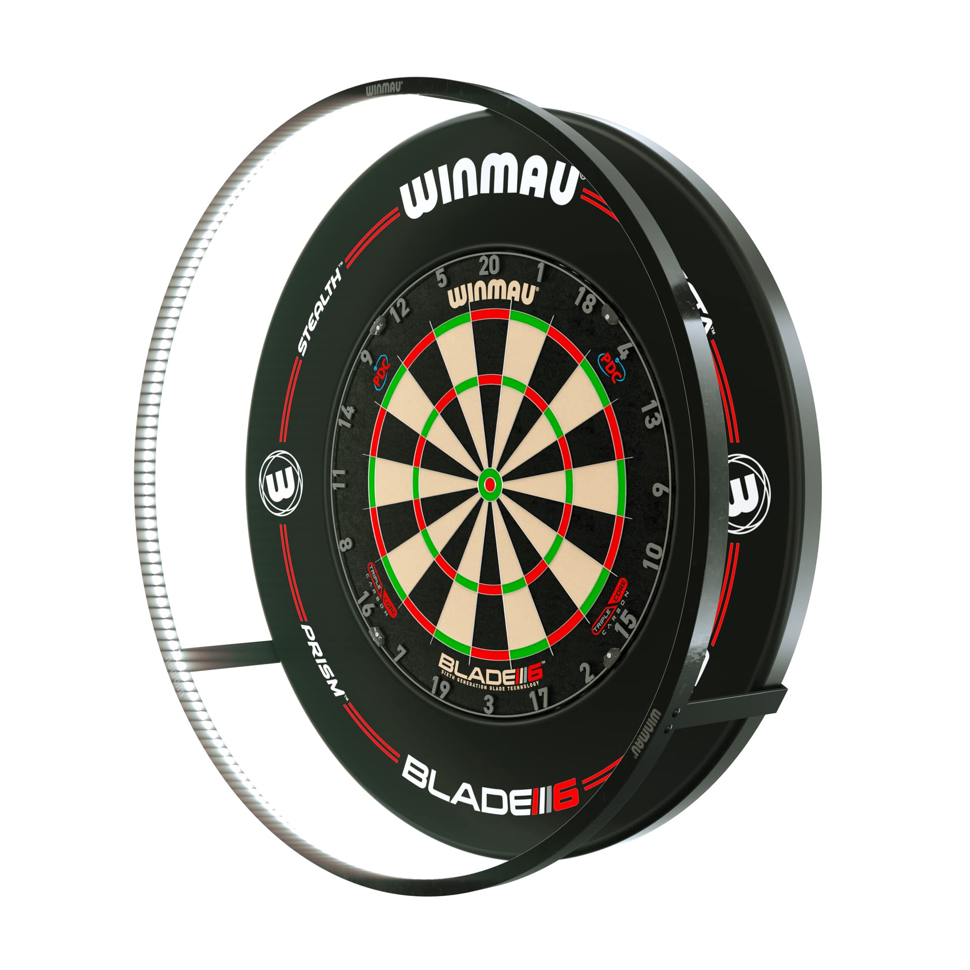 Winmau Plasma Dartboard Light – 360° LED Aluminum Ring – Black