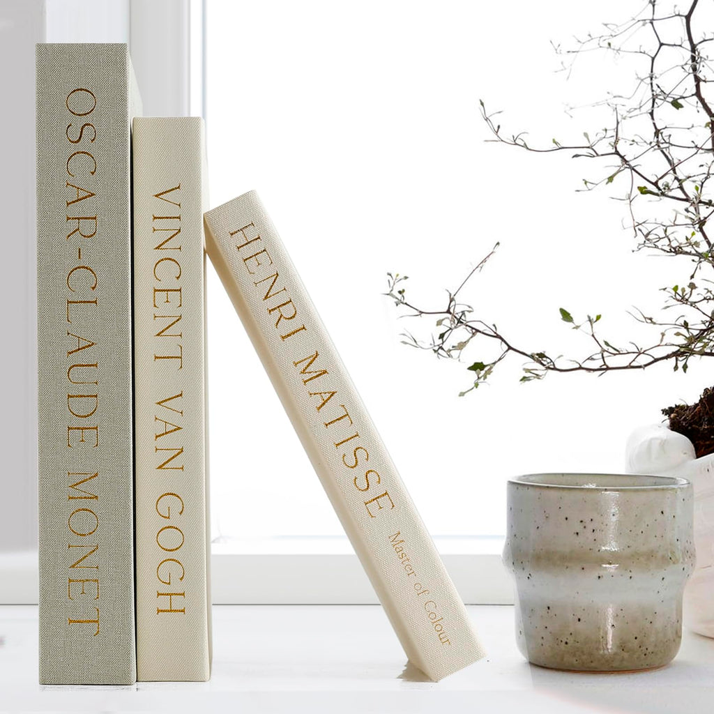kroucoco Decorative Faux Books - Set of 3 Linen Storage Boxes for Coffee Table, Bookshelf & Home Decor Sage-beige - image 5