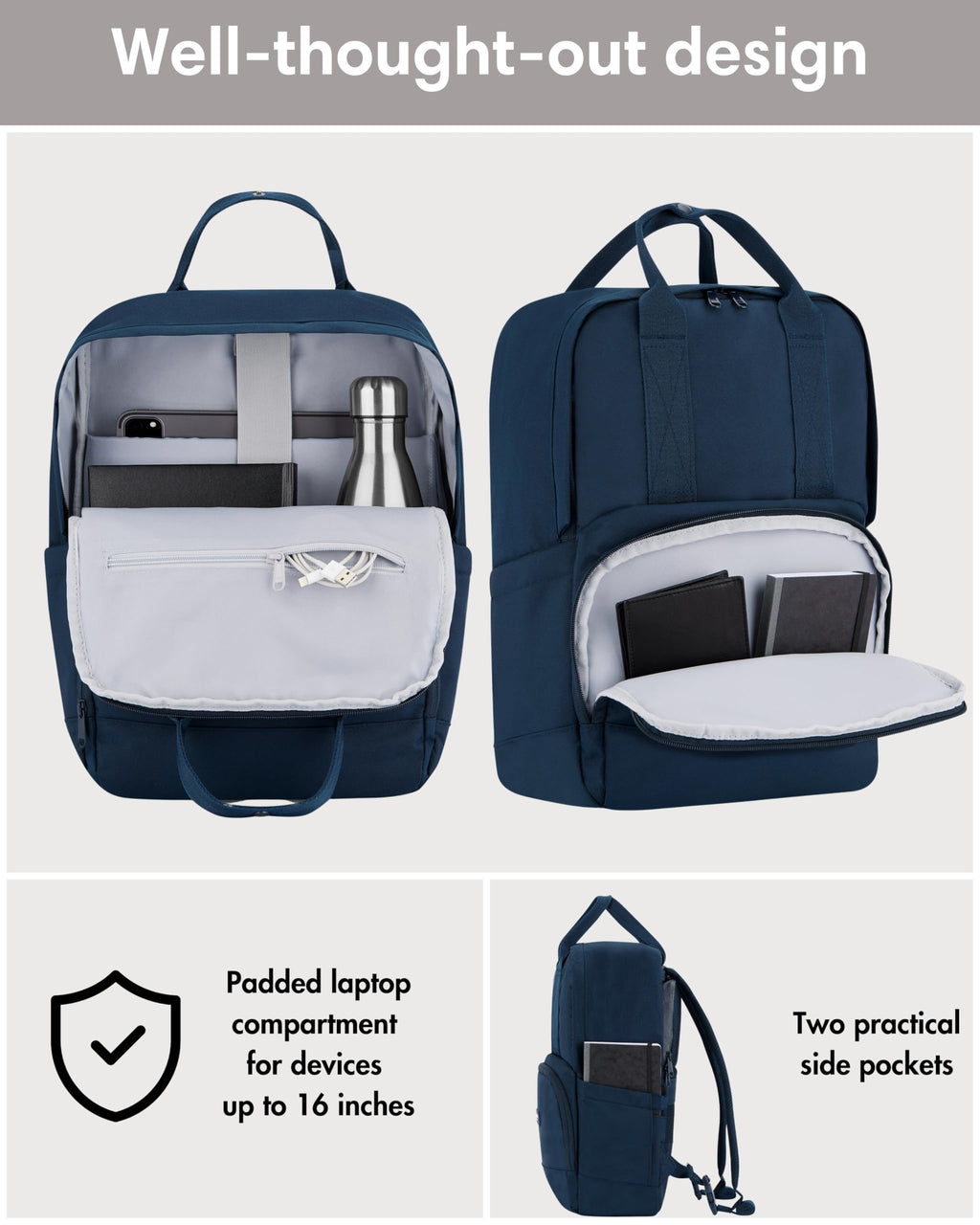 LARKSON 2-in-1 Bike Pannier Bag & Backpack | Blue Recycled Material