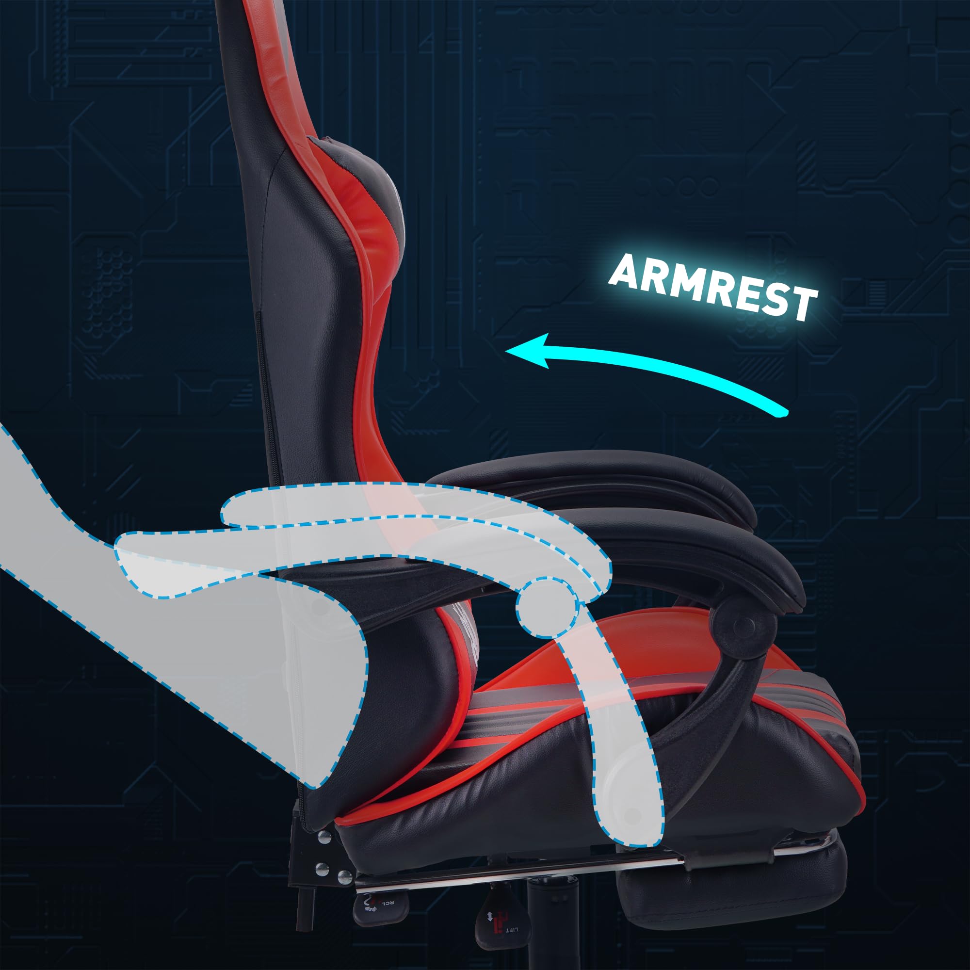 Play haha Ergonomic Gaming Chair – PU Leather Racing Desk Chair with Footrest