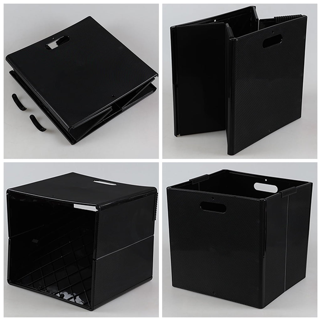 Eudokky 4 Pack Foldable Cube Storage Box, Plastic Storage Cube with Handle - image 3
