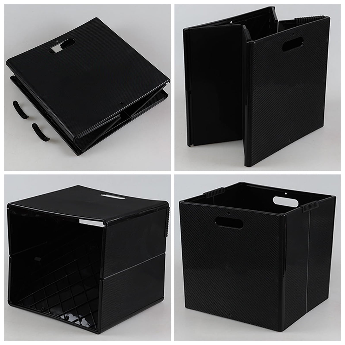 Eudokky 4 Pack Foldable Cube Storage Box, Plastic Storage Cube with Handle - image 3