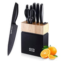SANHUI 7-Piece High Carbon Stainless Steel Kitchen Knife Set with Block