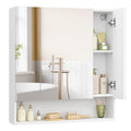 VASAGLE KAILYN Bathroom Mirror Cabinet | 3-Door Wall Storage, White