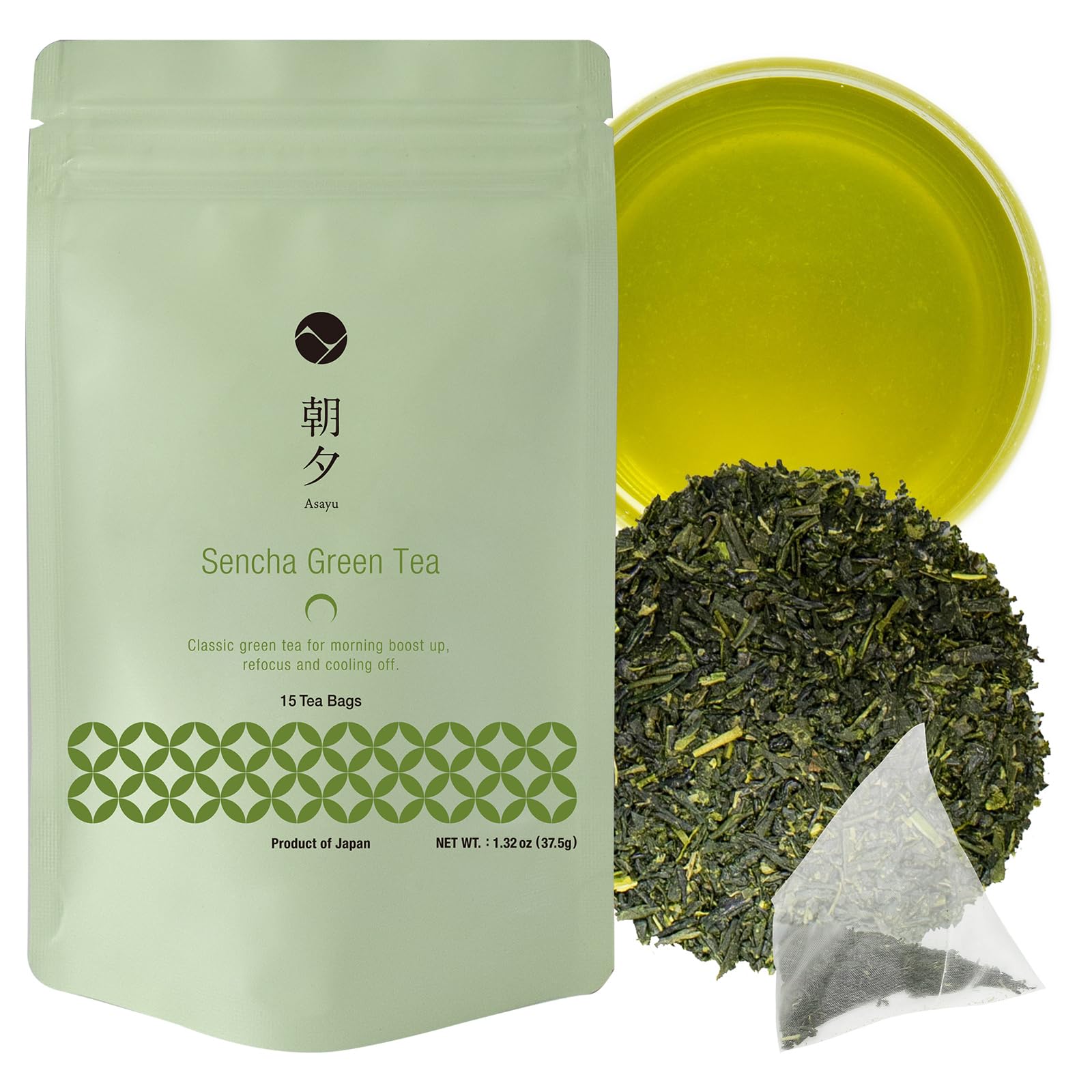 Asayu Japan Sencha Green Tea – First Harvest Japanese Tea Bags (15ct)