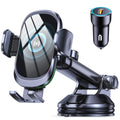 Glangeh 15W Fast Wireless Car Charger Mount with Suction Cup Holder