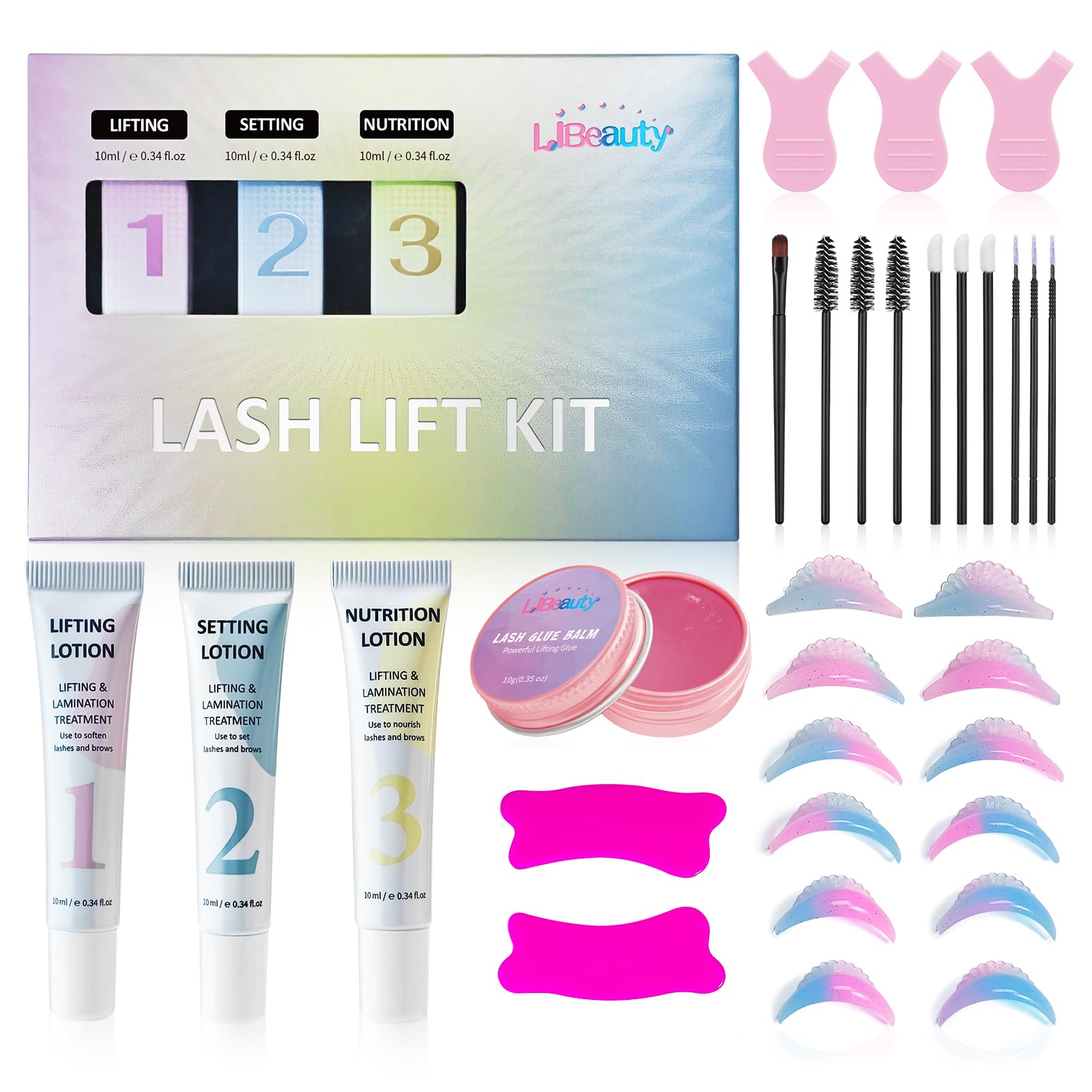 Libeauty Lash Lift & Brow Lamination Kit – Eyelash Perming Set with Balm