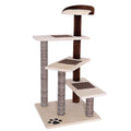 Dibea Cat Tree Activity Centre - 100cm Sisal Scratching Post (Beige/Brown)