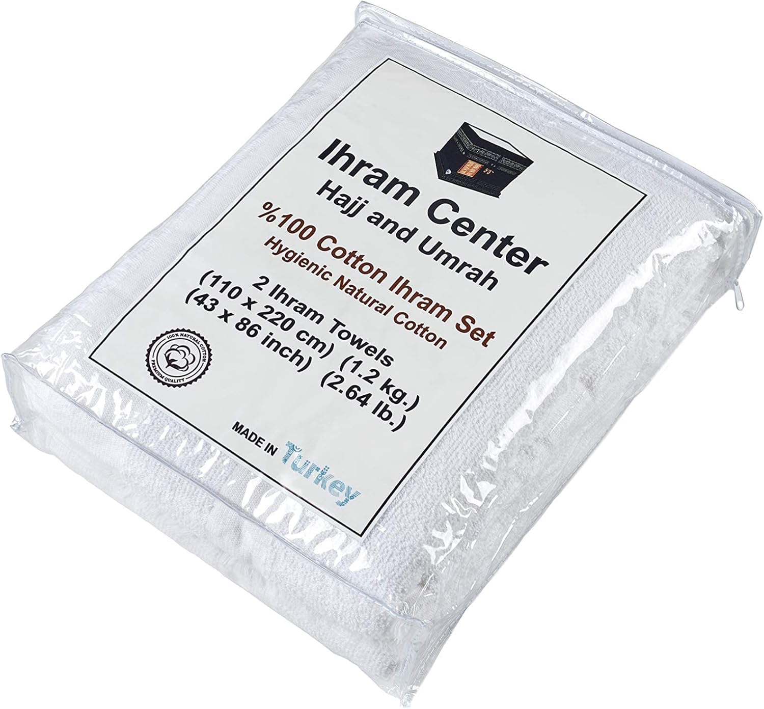 Jolof Store Men's Ihram Set | 100% Turkish Cotton Hajj & Umrah Towels