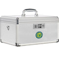 ZORVIDSON Medicine Lock Box with Key – Extra Large Silver Storage Case