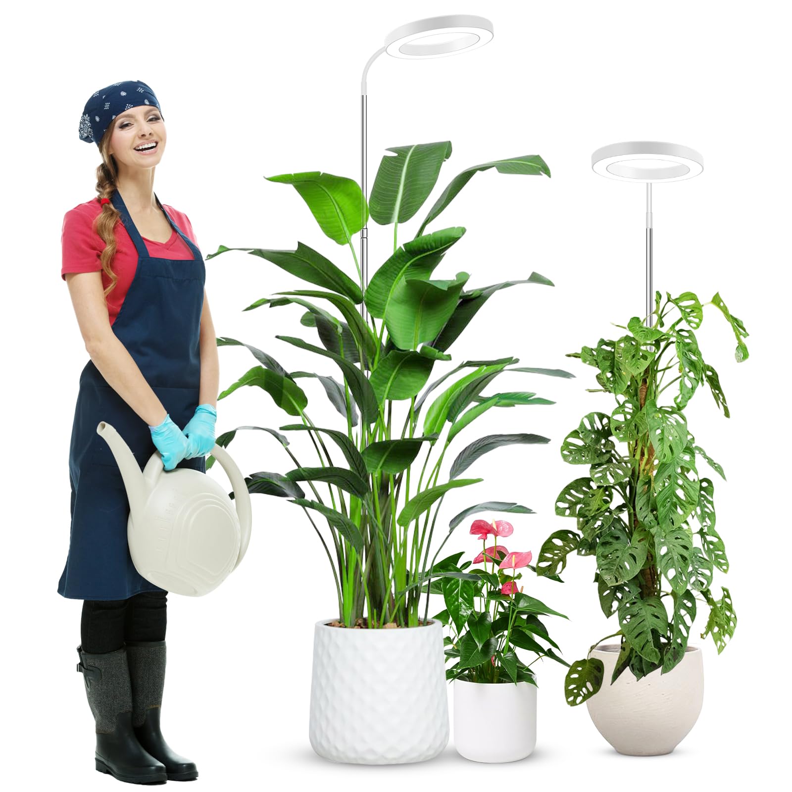 Wolezek 80 LED Grow Light | 65in Full Spectrum Plant Light with Timer