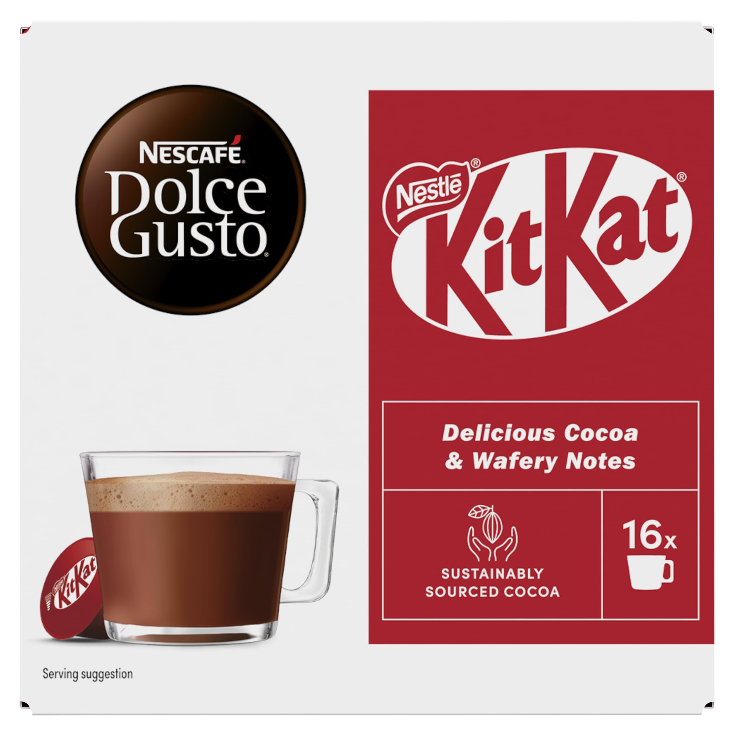 Nestle KitKat Hot Chocolate Pods for Dolce Gusto - 48 Capsules (3 Packs)