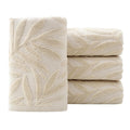Pidada Hand Towels Set of 4 Leaf Pattern 100% Cotton Absorbent Soft Decorative Towel for Bathroom Light Brown - image 1