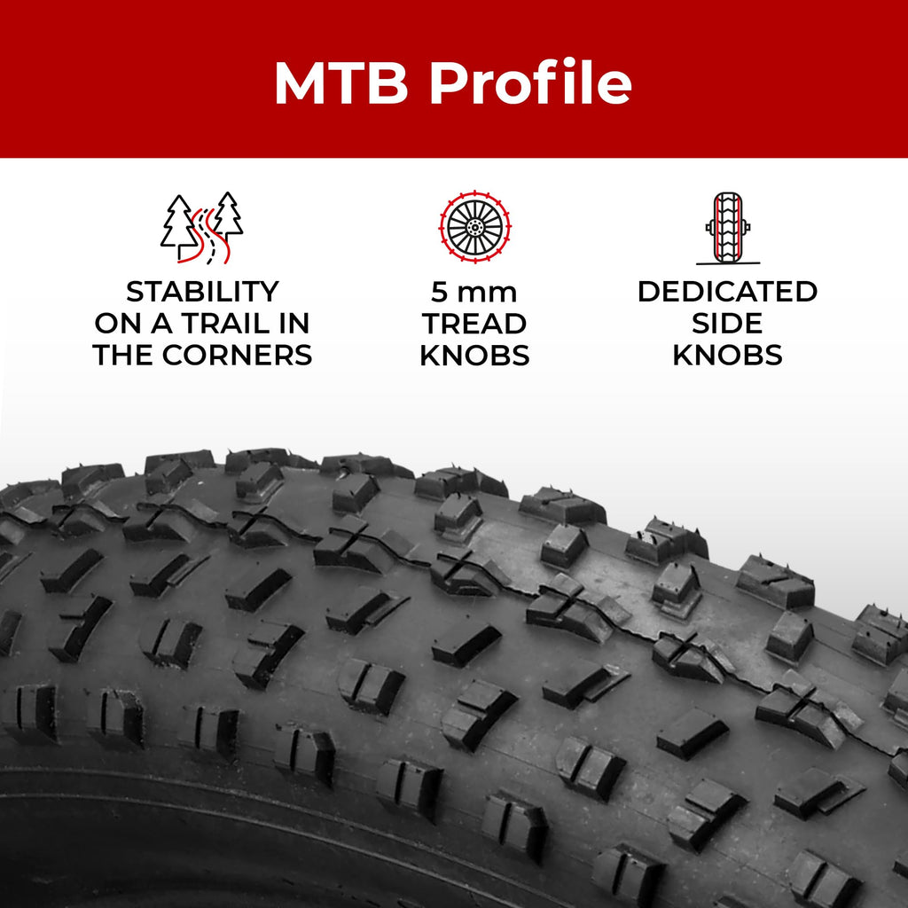 Fincci 26 x 4.0 Fat Bike Tyres - Foldable Pair for MTB & E-Bikes