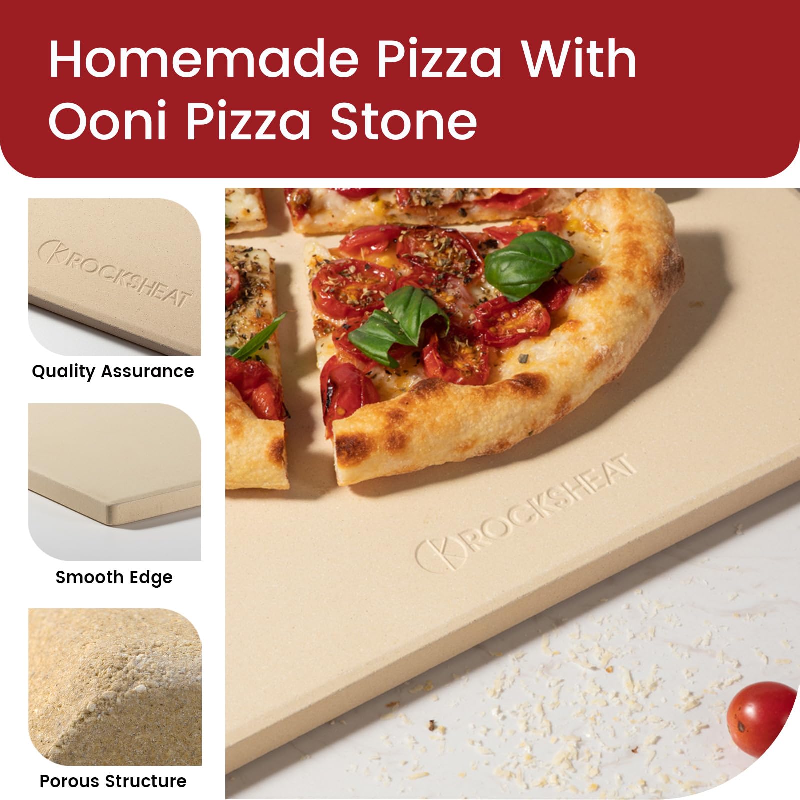 Square Cordierite Pizza Stone for Ooni Koda & Fyra 12