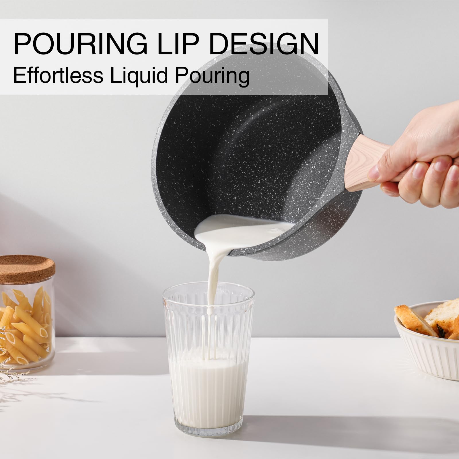 Kordisen Non-Stick Granite Sauce Pan Set | 16cm & 20cm Induction Cookware