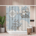Woutay Sea Map Shower Curtain | Mold Resistant Waterproof Polyester