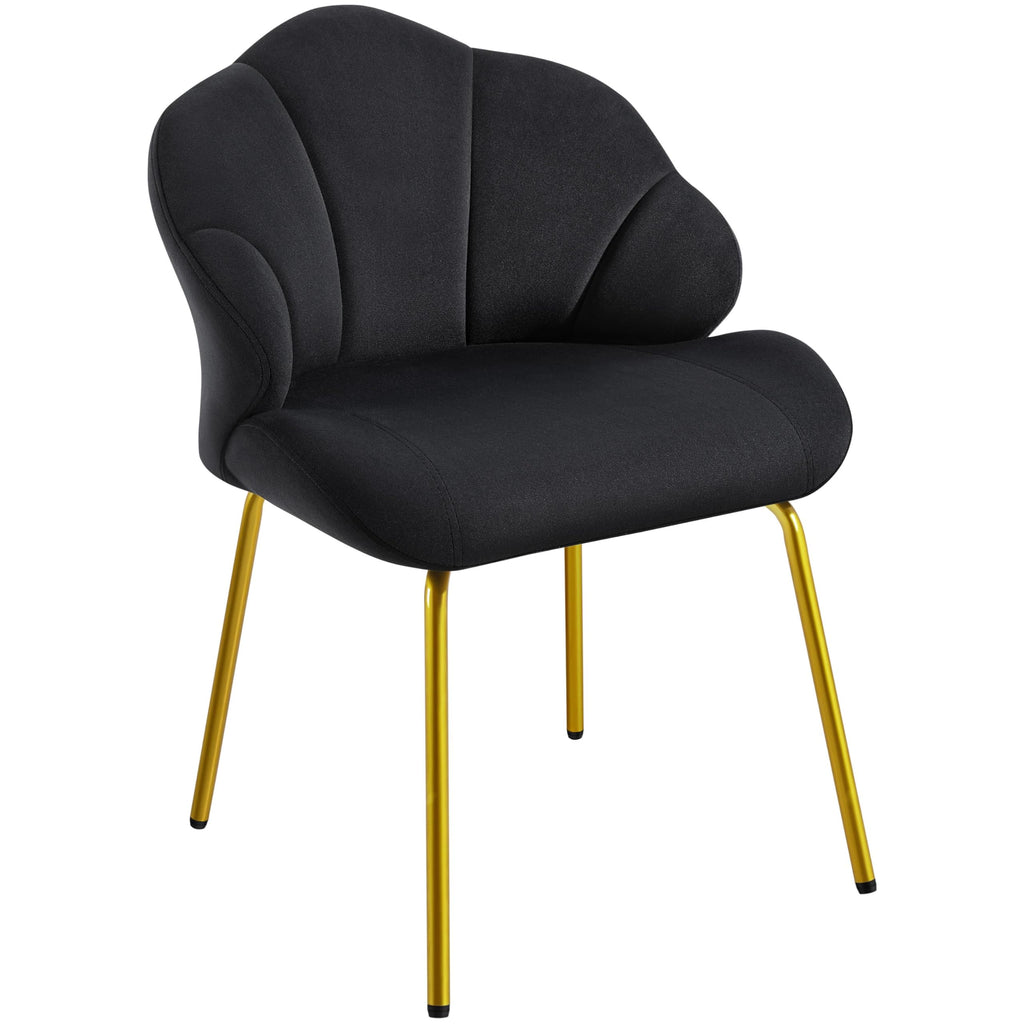 Yaheetech Velvet Armchair Accent Chair w/Shell Shaped Backrest, Black - image 1