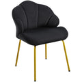 Yaheetech Velvet Armchair Accent Chair w/Shell Shaped Backrest, Black - image 1