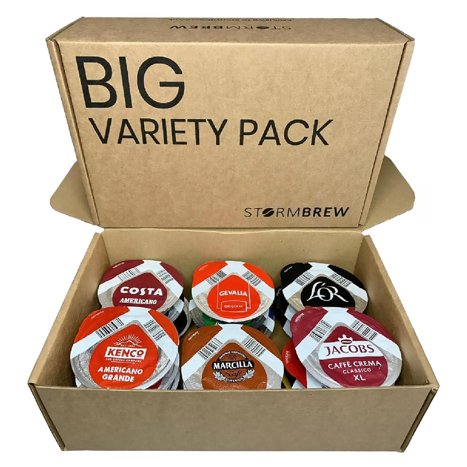 Tassimo Pods Variety Pack - 22 Flavours Coffee & Tea in StormBrew Gift Box