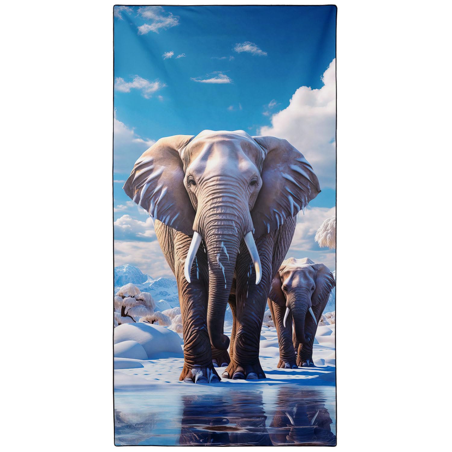 YISUMEI Elephant Microfibre Beach Towel – Extra Large Quick Dry 180x90cm