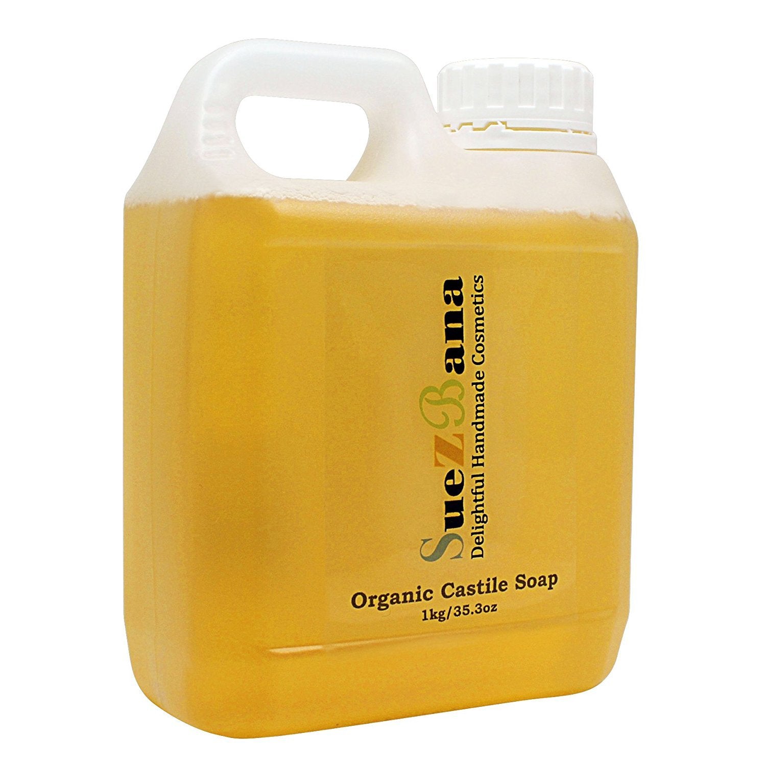 Suezbana Organic Liquid Castile Soap – Fragrance Free Natural Cleanser 1kg