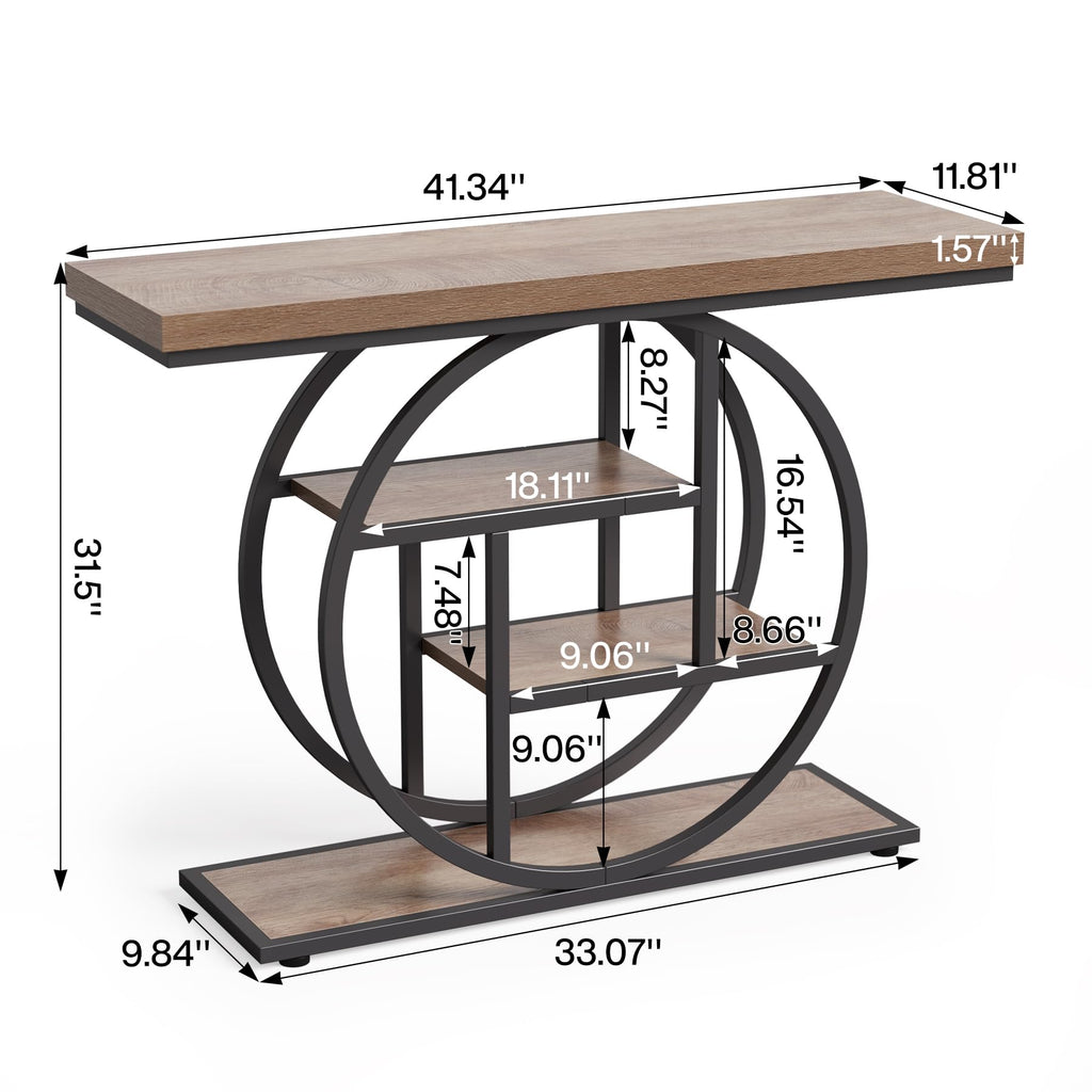 LITTLE TREE Console Table, 4-Tier Entryway Table Behind Couch Table, 41.3-Inch Farmhouse Sofa Table for Living Room, Foyer Hallway Table for Entrance - image 3