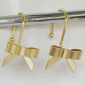 AstraGlam Gold Bow Shower Curtain Hooks – 12PC Rust Proof Metal Rings