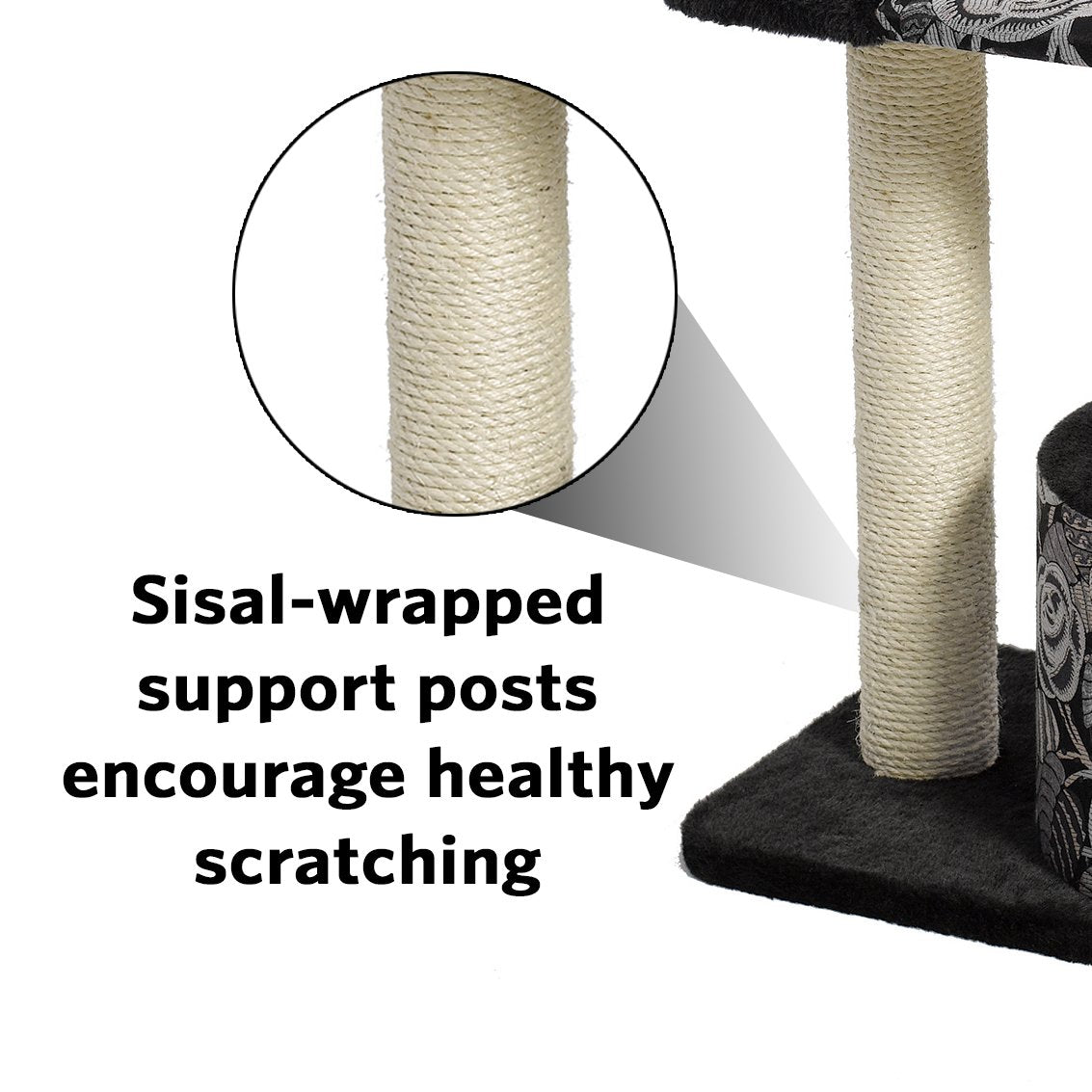 MidWest Homes 3-Tier Cat Tree - Sisal Scratching Post & Dangle Toys