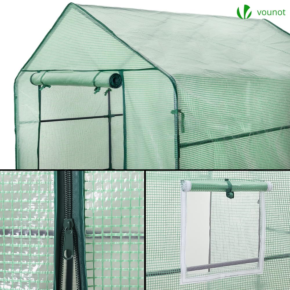 VOUNOT Walk-In Greenhouse with Shelves | Portable Garden Growhouse