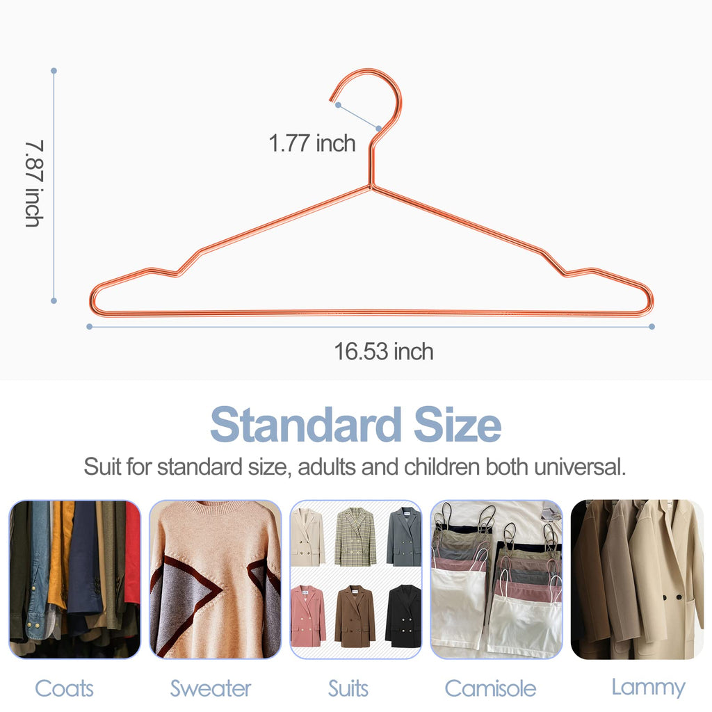 SPECILITE Rose Gold Metal Hangers – 30 Pack Heavy Duty Space Saving