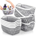 Noamus 8 Pack Plastic Baskets for Organizing, Portable Small Pantry Organizer, Stackable Household Storage Bin for Laundry Room Bathroom Bedroom