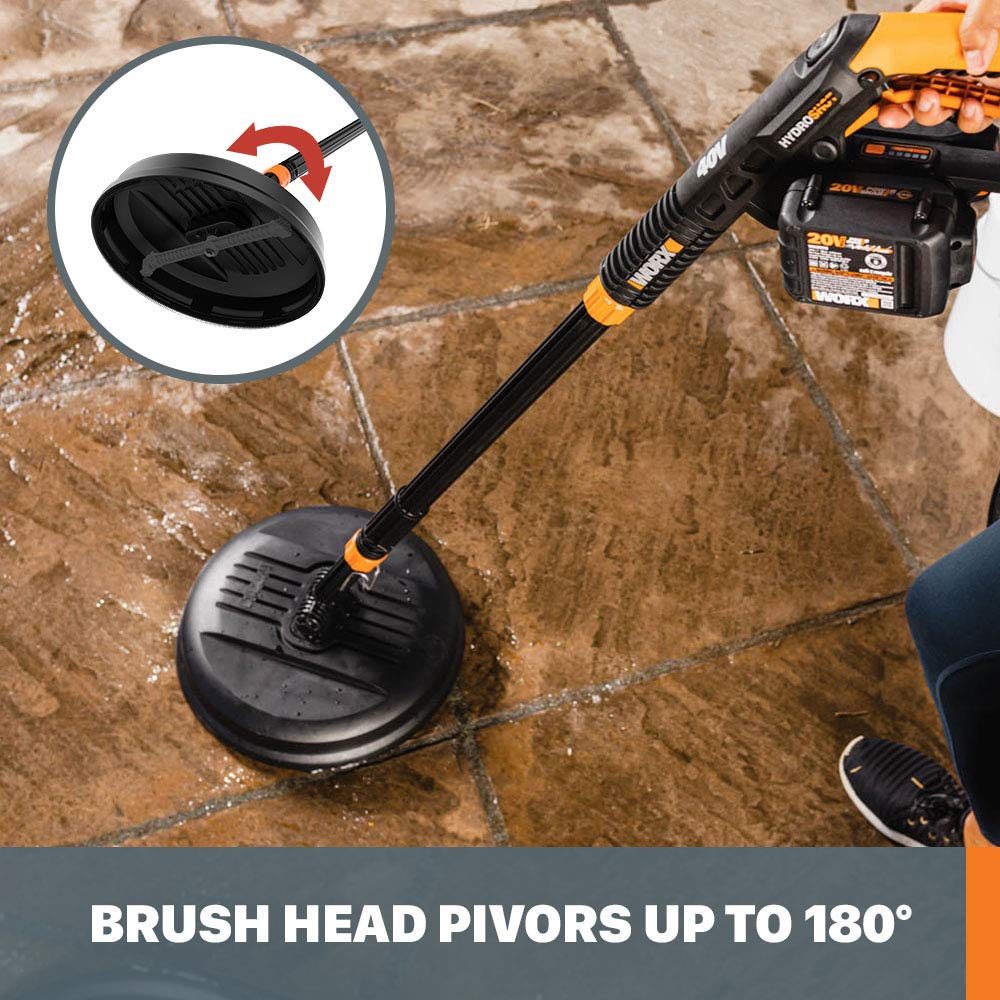 WORX Hydroshot Surface Cleaner Attachment – 12-Inch Dual Nozzle, Black